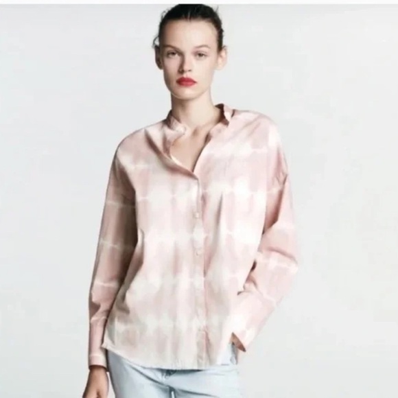 Zara Light Pink Button-Up Shirt - Picture 1 of 7